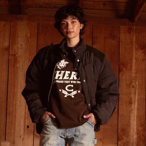 CHERRY LA WESTERN PUFFER JACKET (black)